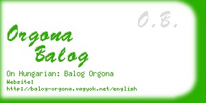 orgona balog business card
